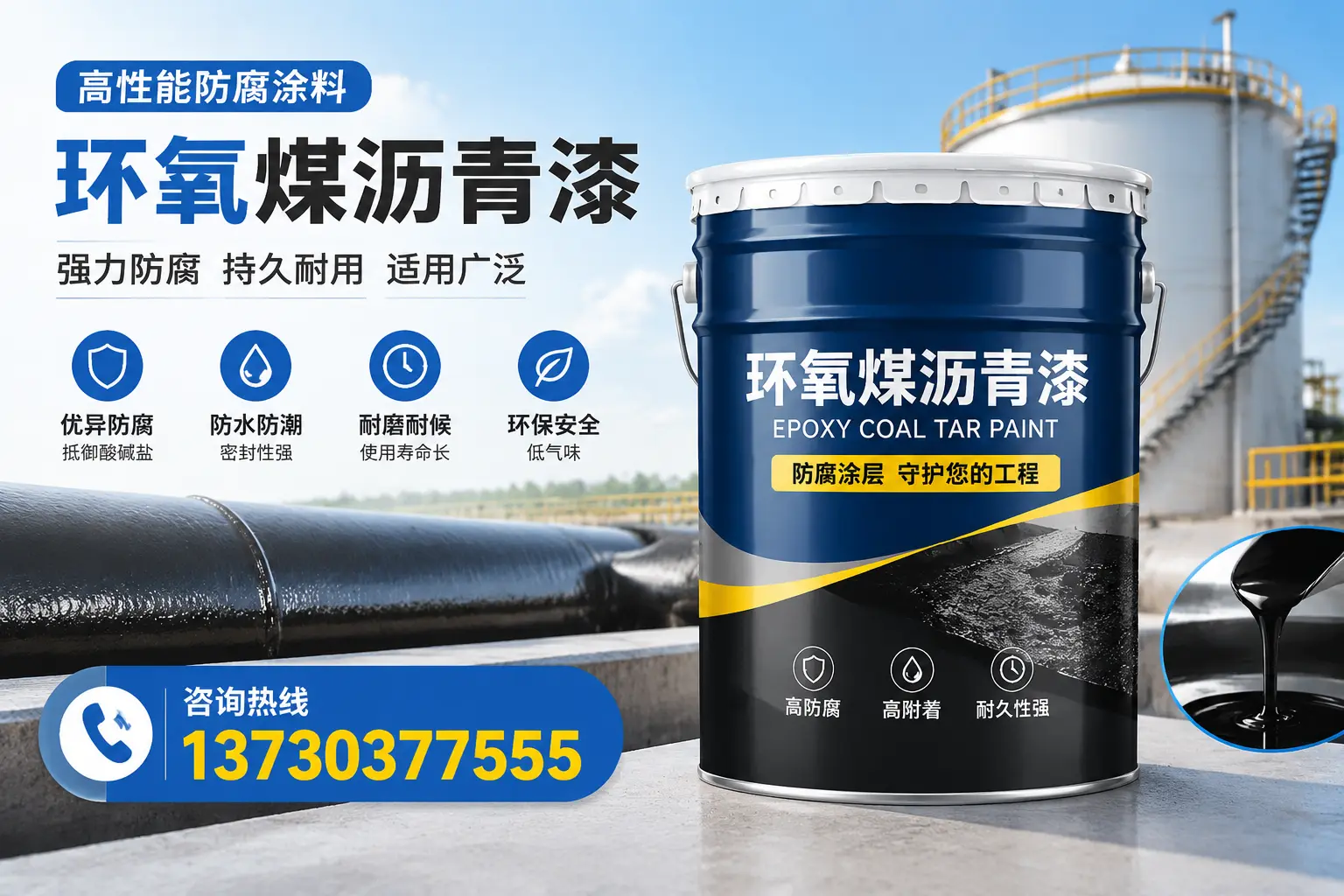 环氧煤沥青漆的耐久性分析,适合潜江的使用场景